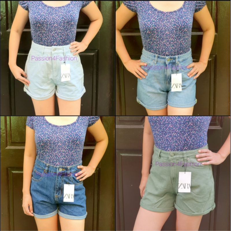 zara soft denim shorts
