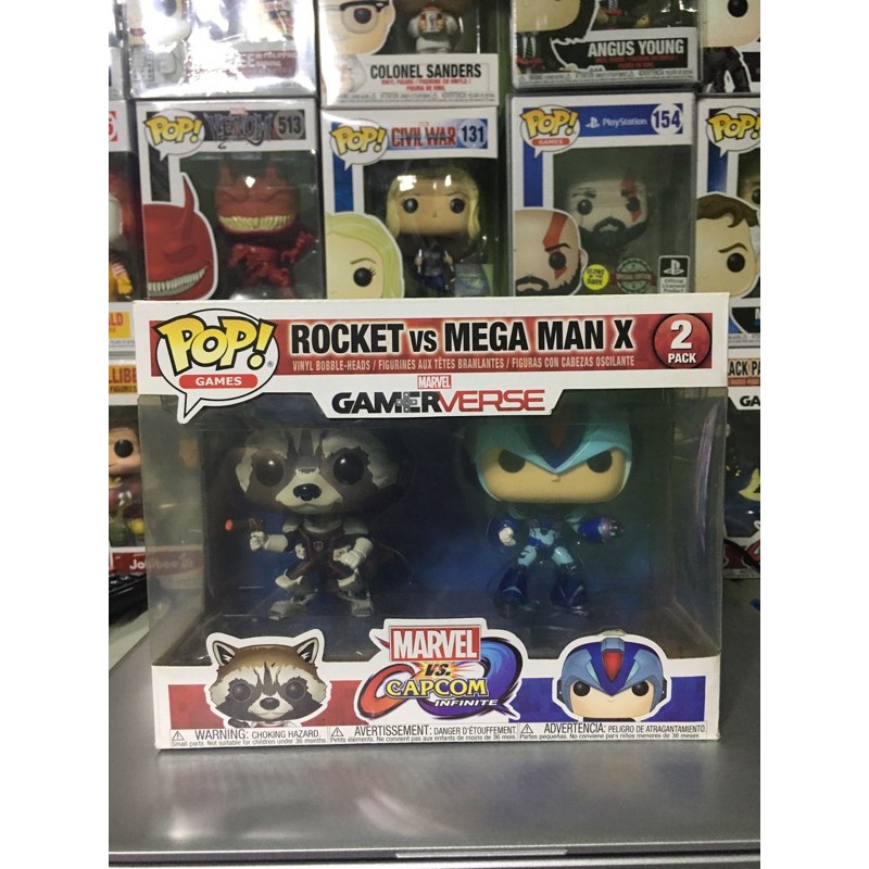 Authentic Funko Pop Rocket Vs Mega Man X Damage Box With Thick Pop Protector Shopee Philippines