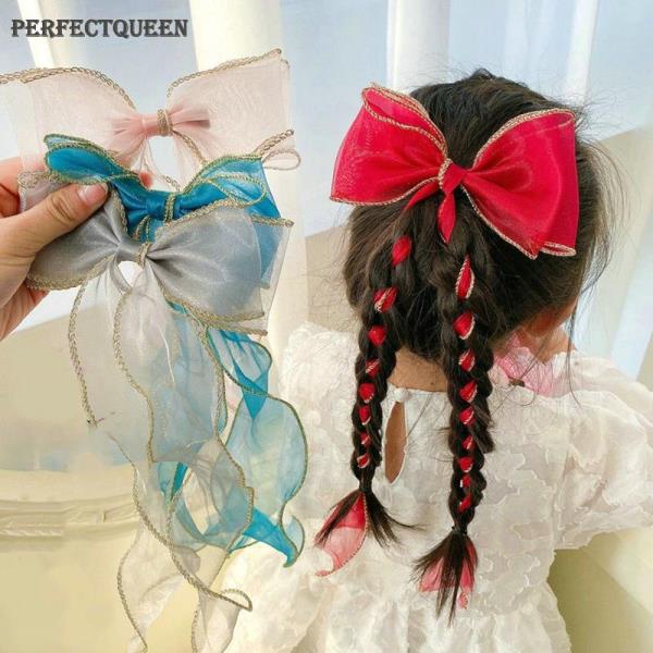 Korean Bowknot Hair Claw Sweet Streamer Bow Clips Princess Headdress Children Hair Accessories