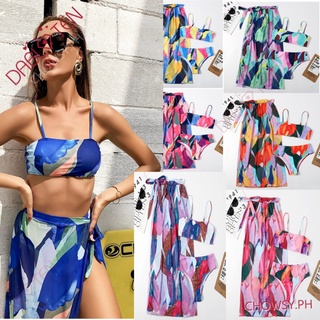 DABLO TEN 3 in 1 Bikini Set + Skirt Yarn The Multi-Piece Bathing Suit Split Swimsuit Woman Swimwear