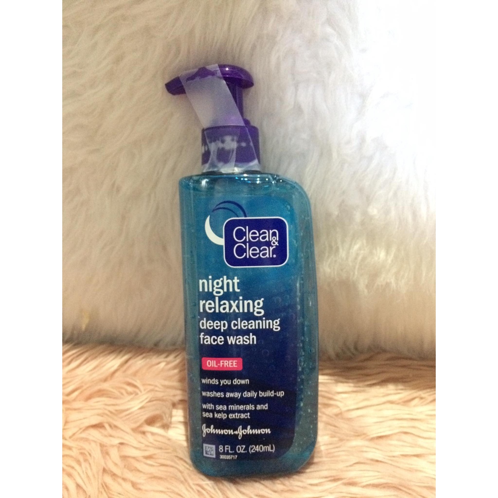Clean & Clear Night Relaxing Deep Cleaning Face Wash, OilFree, 8 oz