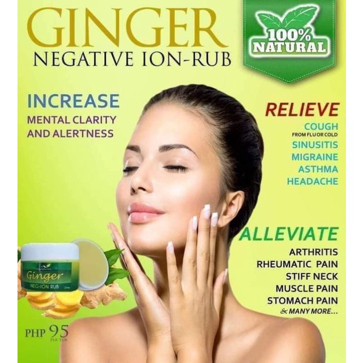 GINGER NEGATIVE ION BY SMH COLDS ASTHMA NATURAL PAIN RELIEF Shopee