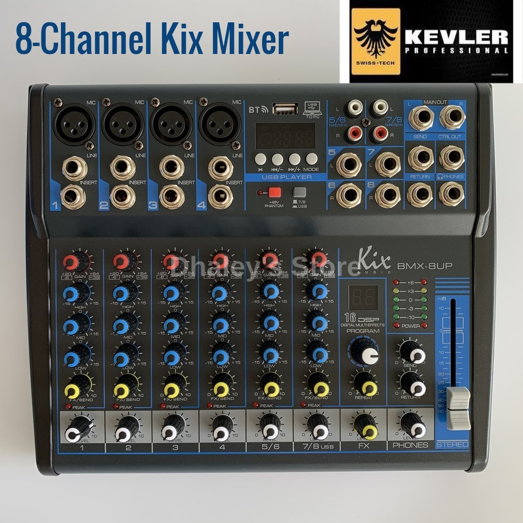 Original Kevler Kix Audio BMX-8UP Professional 8-channel Mixer BMX 8UP ...