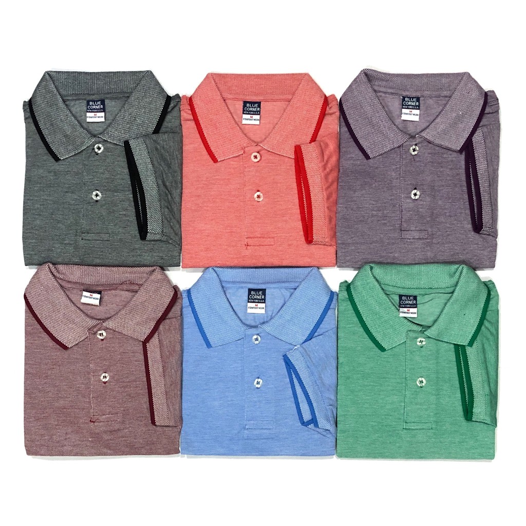 Blue Corner Men's Polo Shirt (Bird's Eye) Shopee Philippines