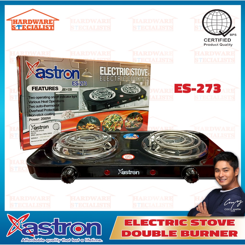 Astron Double Burner Electric Stove ES273 Black Original Authentic