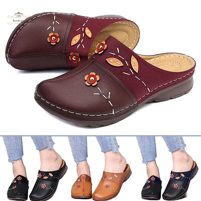 wedge clogs closed toe