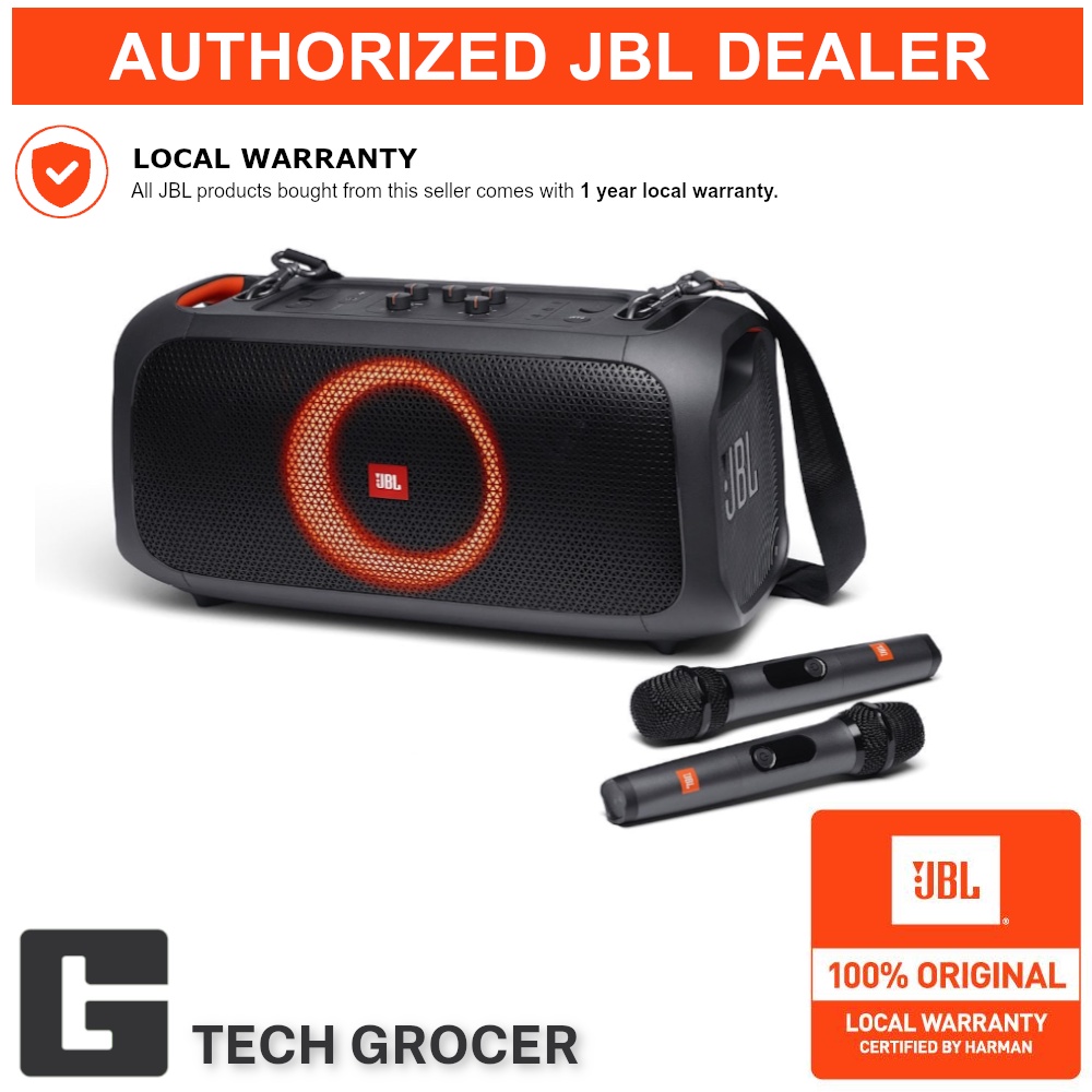 IMFJ ZPDL JBL PartyBox OntheGo Portable Party Speaker with Builtin Lights and Wireless Mic