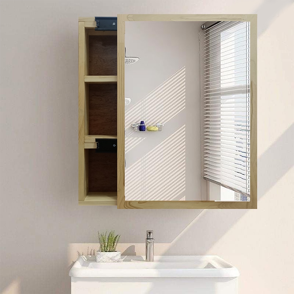 CASSIE (Natural color) Sliding Wall Mount Room Bathroom Vanity Mirror