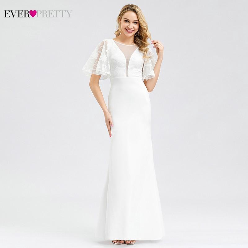 white formal dresses with sleeves