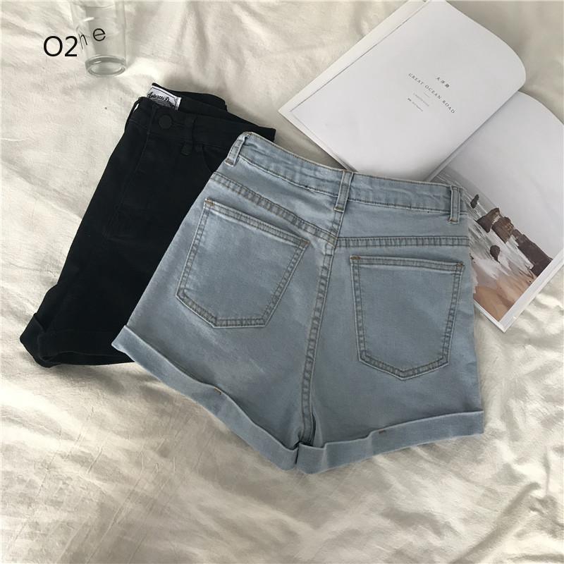 shaping denim shorts