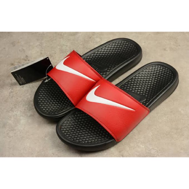 benassi swoosh slides