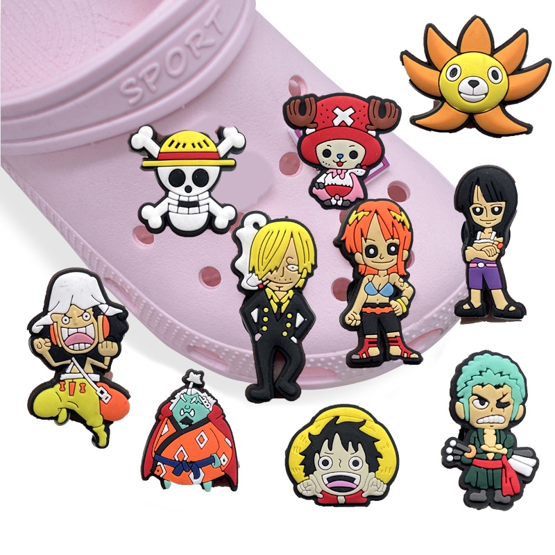 Cartoon Anime One Piece Luffy Design Series Jibbits crocks for Women ...