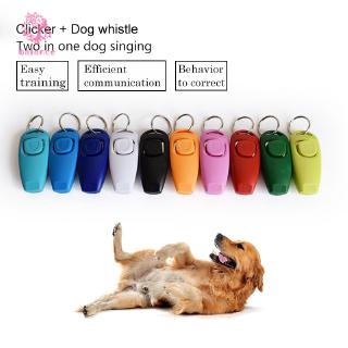 Ready stock Hot Sale!Combo Dog Clicker & Whistle - Training,Pet Trainer Click Puppy With Guide,With Key Ring