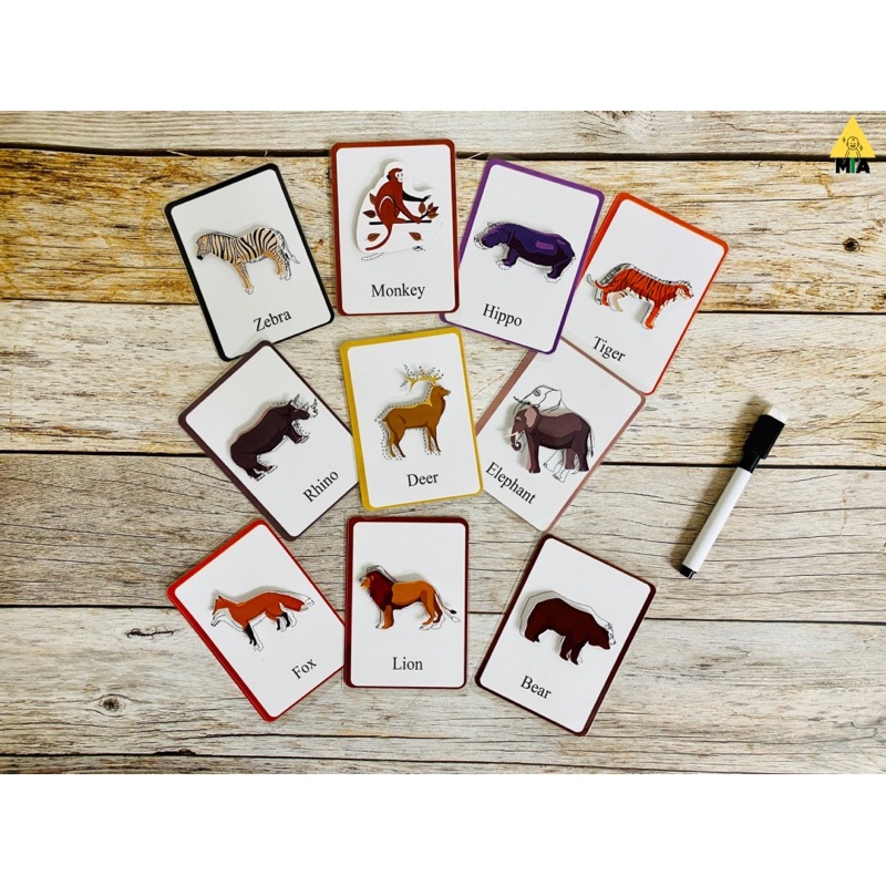 Flashcard Peel Off Stickers - Wild Animals | Shopee Philippines