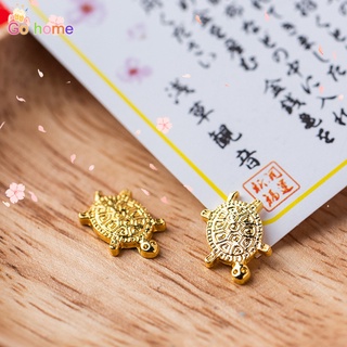 5x Golden Money Turtle Pendant Feng Shui Lucky Fortune Wealth Jewelry Making DIY 