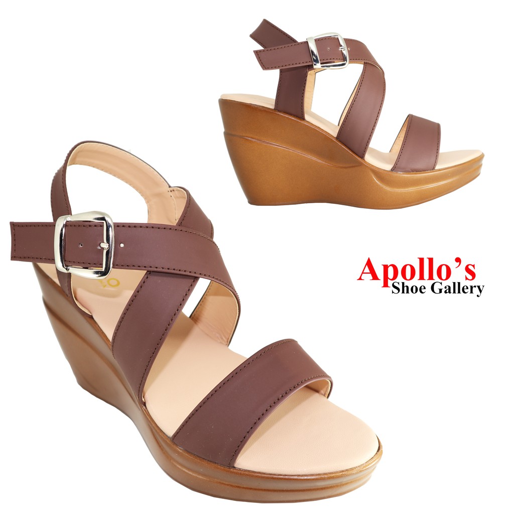 black and tan wedge sandals