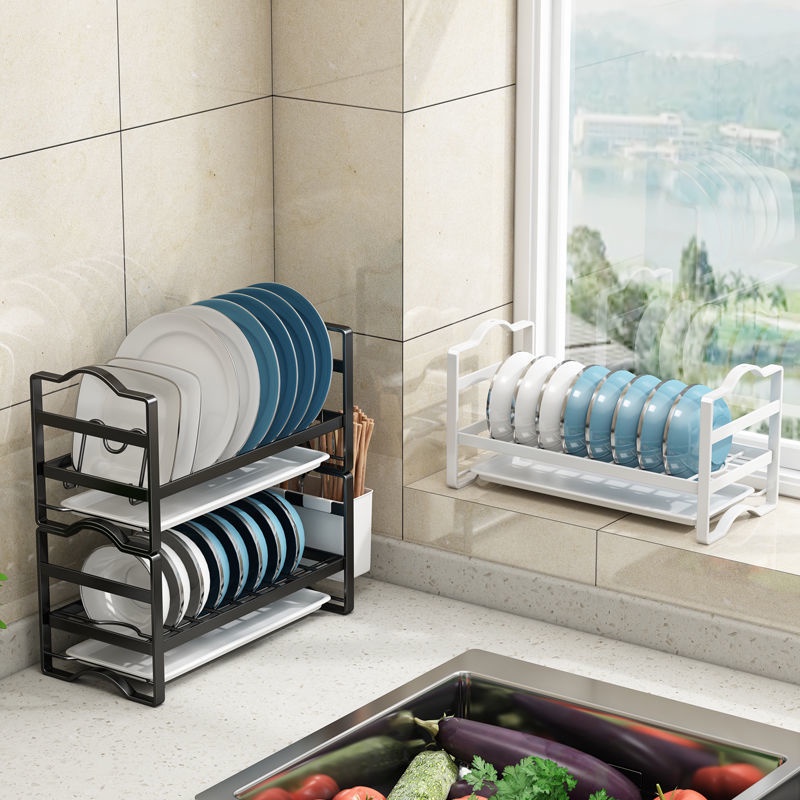 Kitchen Tableware Rack Window Sill Narrow Style Dishes Single-Layer ...