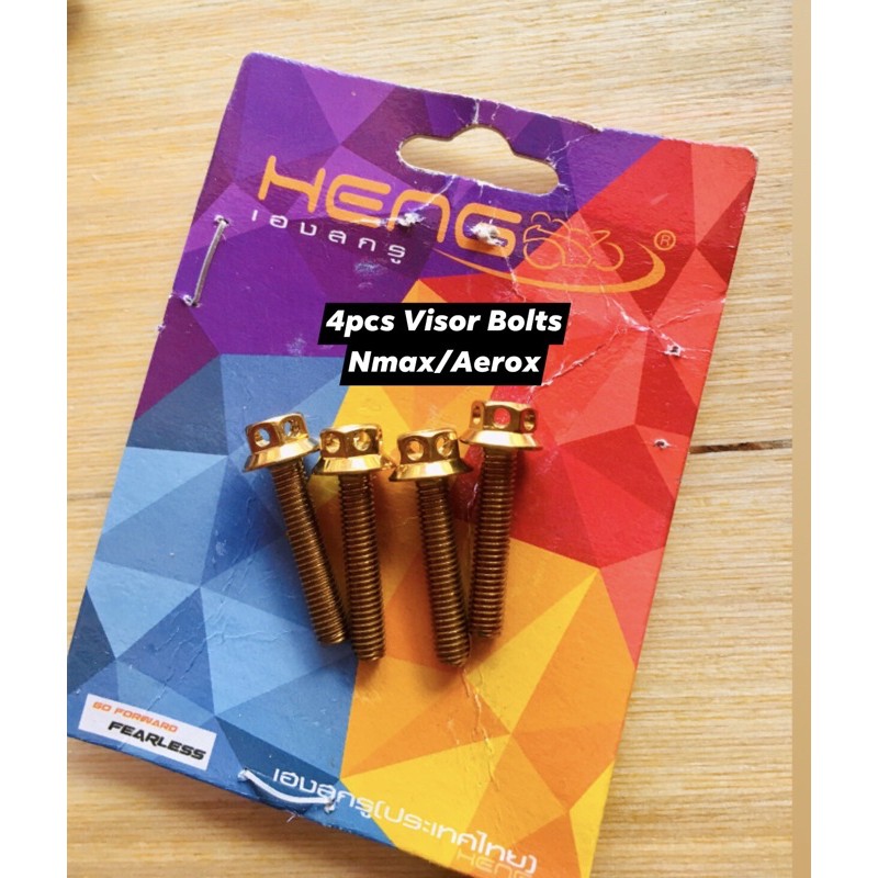 VISOR GOLD  BOLTS  5x20 NMAX  Aerox 4 pieces Shopee 