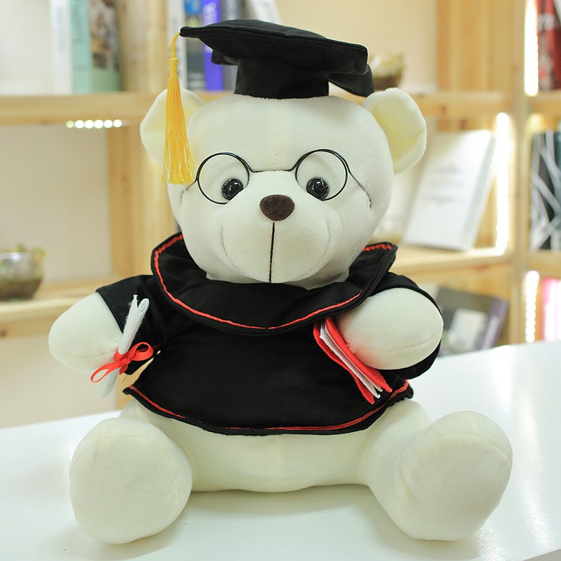 glass graduation teddy bear