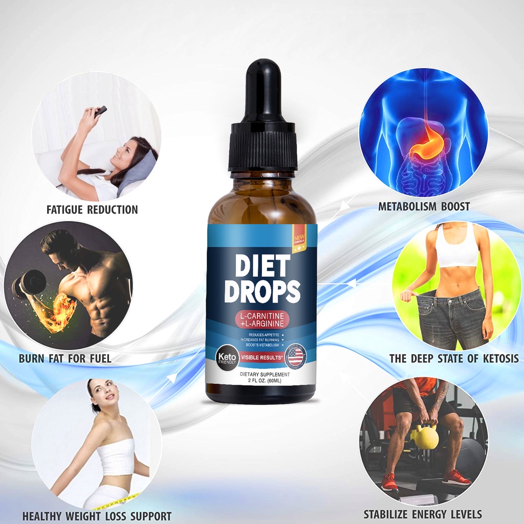 2021 Keto Diet Drops 60ml Fat Burner Weight Loss Product Promotes Metabolism Ketone Diet Drops