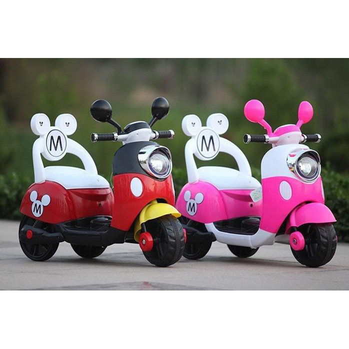 Kids Ride On Mickey mouse Motorcycle 6V Toy Battery Powered | Shopee ...