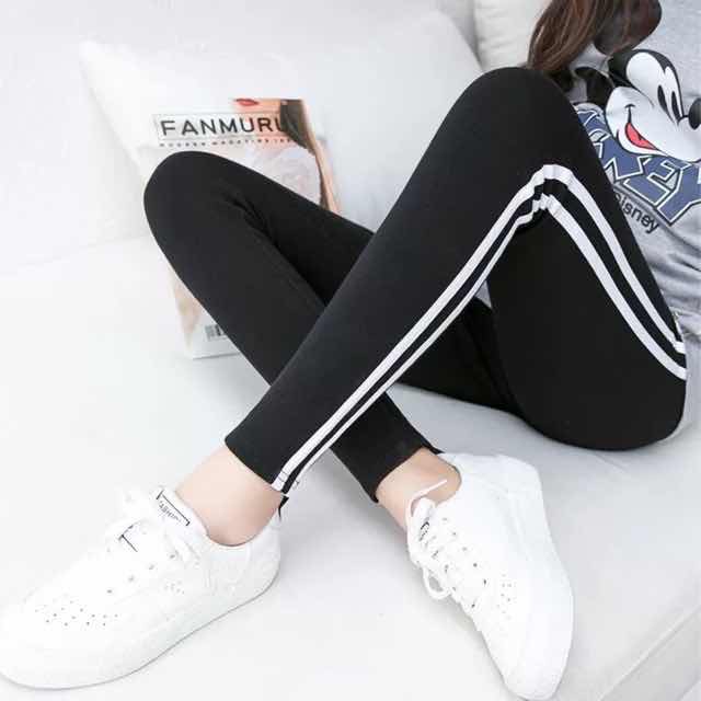 Korea Style Plain Cotton Leggings with Lining two line | Shopee Philippines