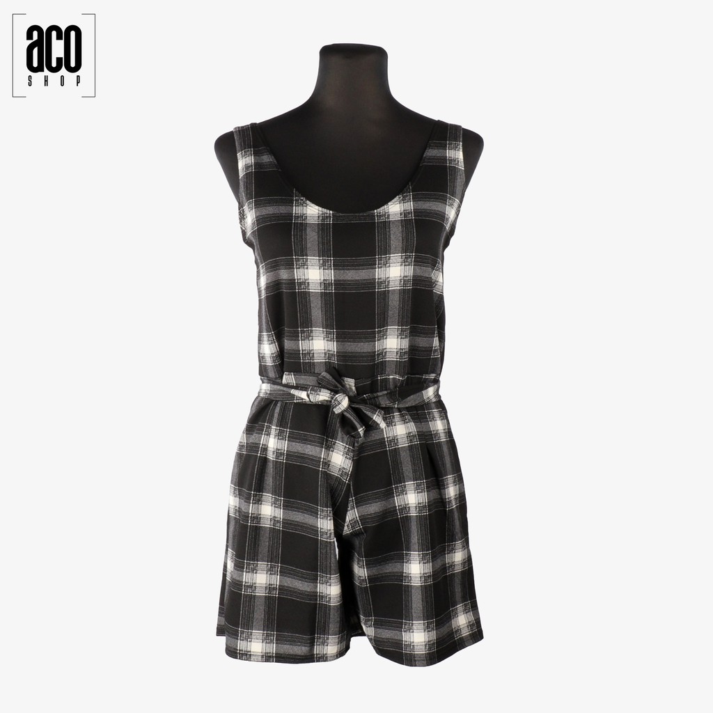 black and white checkered romper