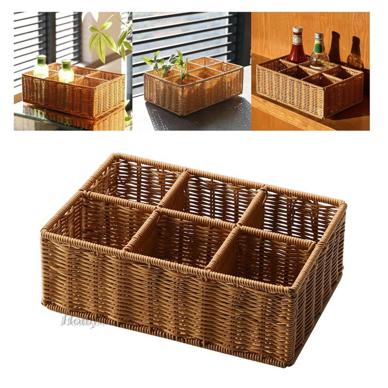 Desktop Compartment Basket 6 Grid Makeup, Baby Clothes, Toilet Organization