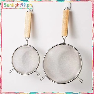 Stainless steel double mesh strainer,sieve sifter for kitchen with wooden handle,sunlight99.ph #6