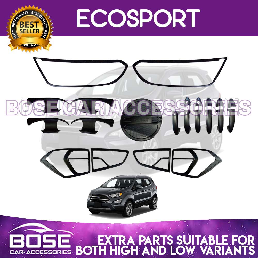 Ford Ecosport Garnish Cover Set Black 2019 2020 2021 Ford Ecosport Accessories Parts Combo Set Shopee Philippines