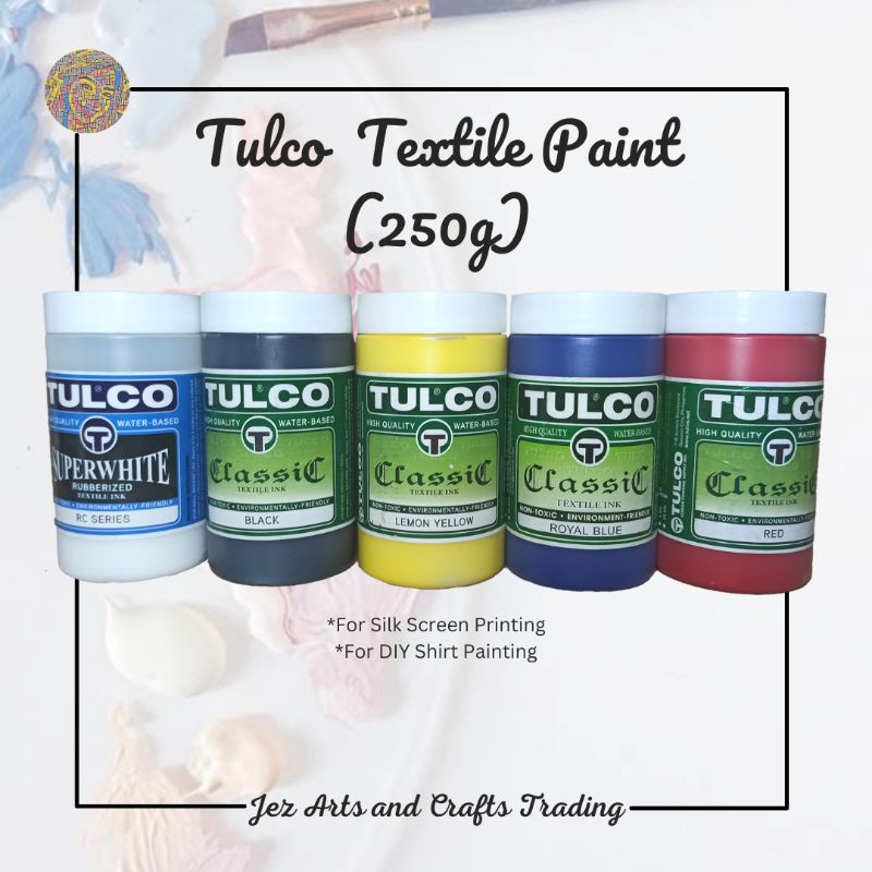 TULCO Textile Paint 250g Classic & RUBBERIZED SUPERWHITEjezarts