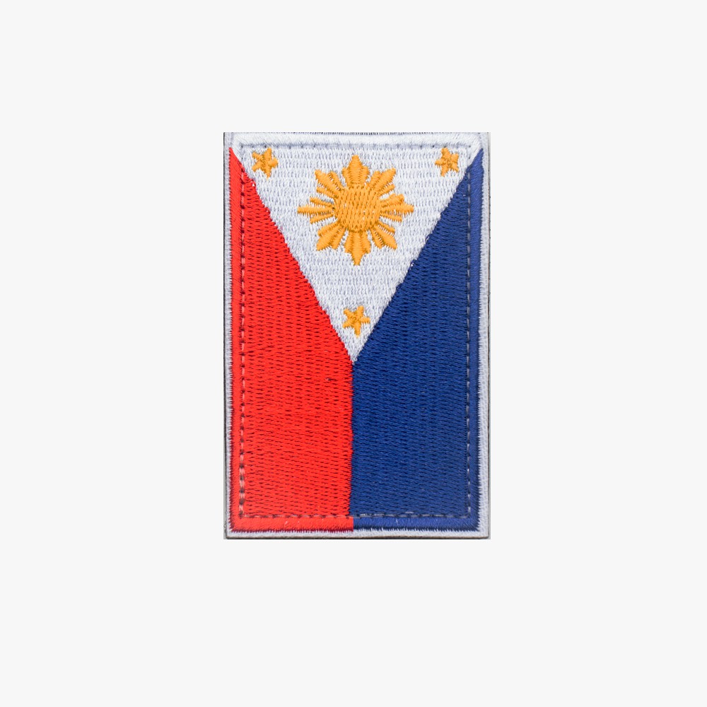 Philippine Flag Embroidered Velcro Sew on patch cloth bag caps ...