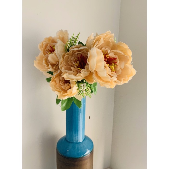 Tc Artificial Plastic Silk Peony Bouquet Homea Decor Wedding Party 7 Flowers Bunch Shopee Philippines