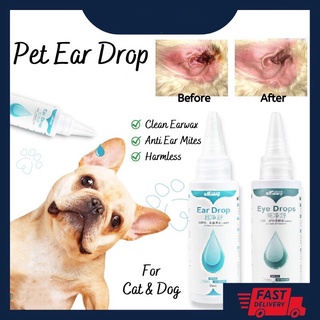 60ml Cat Dog Mites Odor Removal Ear Drops Infection Solution Treatment Cleaner Ear Cleaner