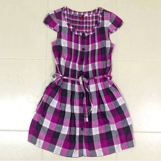 h&m checkered dress