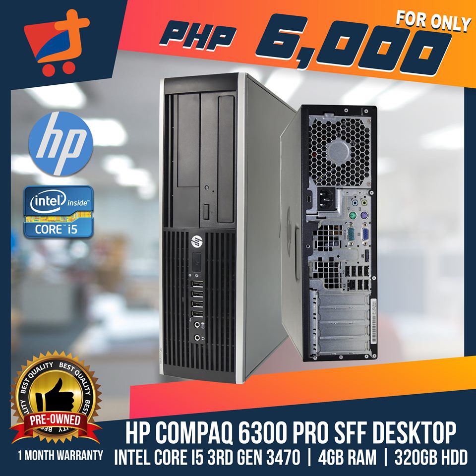 Hp Compaq 6300 Pro Sff Slim Pc Intel Core I5 3rd Gen 3470 4gb Ram 3gb Hdd System Unit Only Shopee Philippines