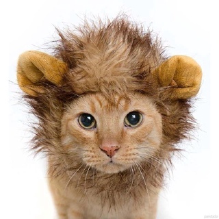 COD 1002 Pet Cat Dog Emulation Lion Hair Mane Ears Cap Autumn Lion Mane Wig Ehkd #3