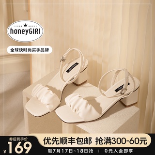 honeyGIRL gentle women's sandals with chunky heel summer classy high