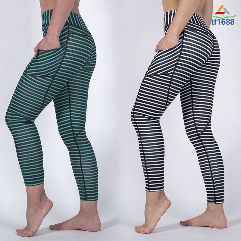 yoga pants stripes
