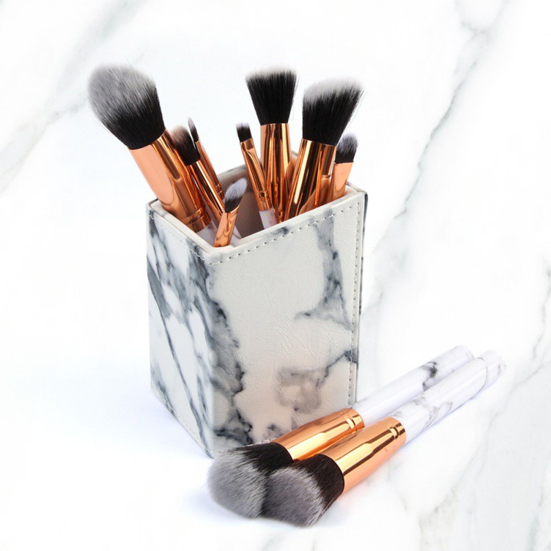 Marble Makeup Brushes Holder Brush Case With Makeup Brushes | Shopee ...