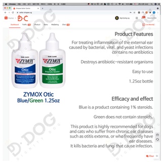 【 ZYMOX 】 Oratene Pets Dogs & Cats Tartar Removal Caries Prevention Enzymatic toothpaste that does not require brushing 28g, 70g, drinking Water115ml , Otic Ear Cleaner Blue&Green #5