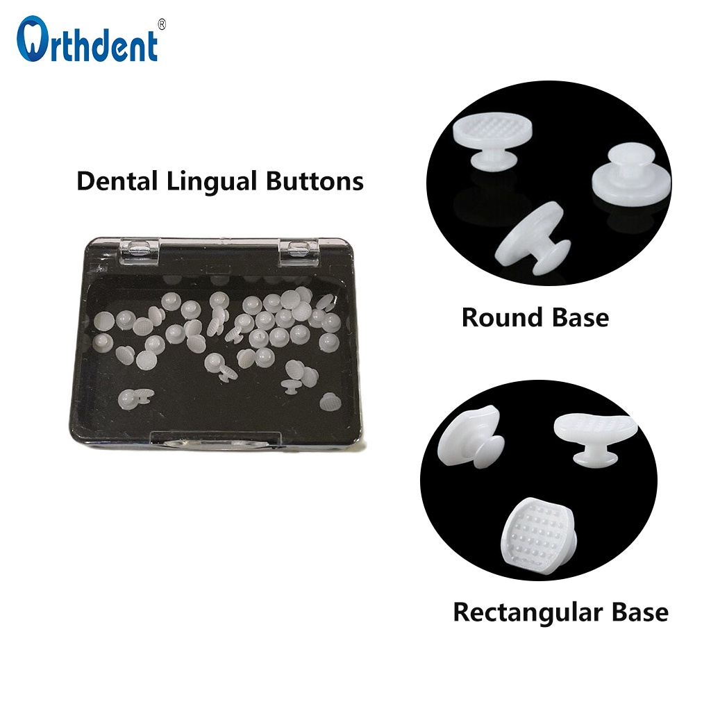 50 Pcs Dental Ceramic Composite Lingual Buttons Orthodontic Material