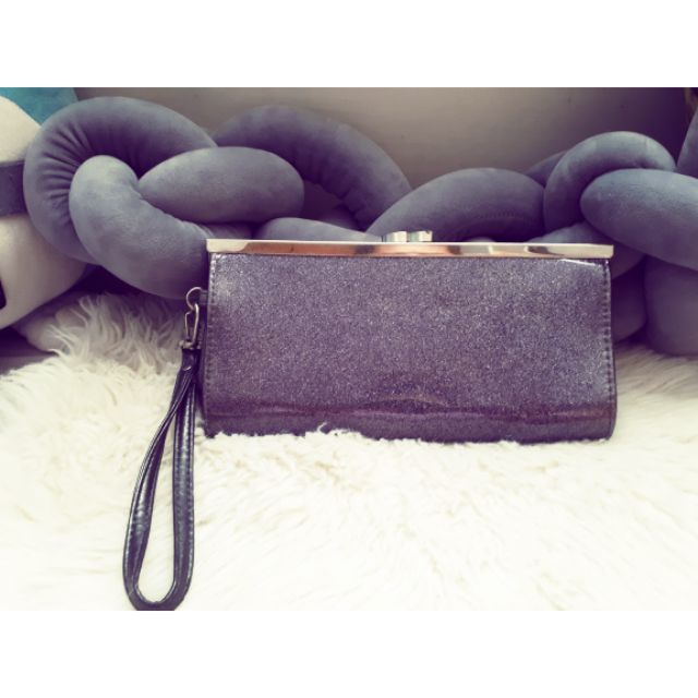 purple clutch bag new look