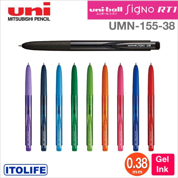 Uni Ball Signo Knock Ballpoint Pen RT1 0.38mm UMN15538 10 Color