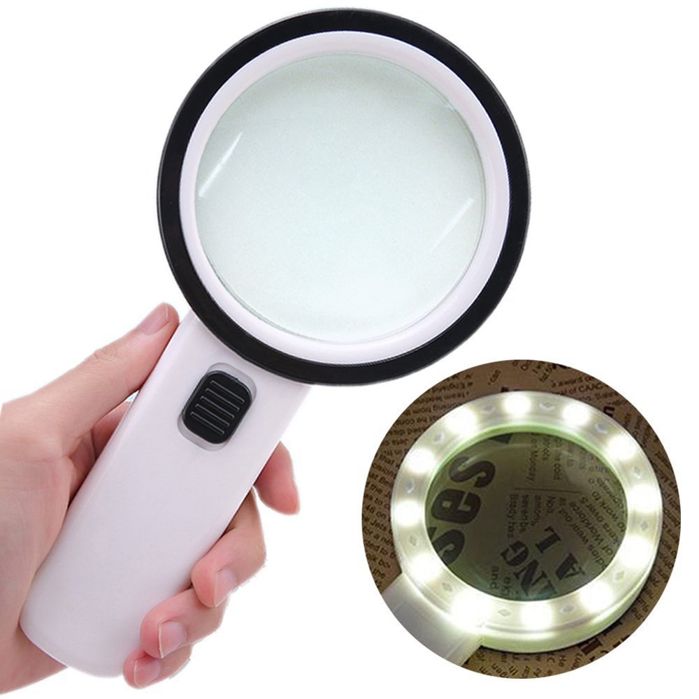 work magnifying glass with light