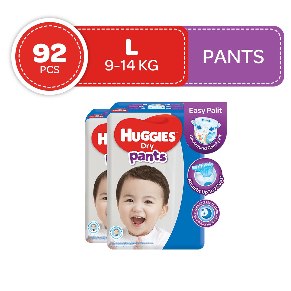 Huggies Dry Pants Large (46 pcs) x 2 packs (Limited Edition Combo Pack) Shopee Philippines