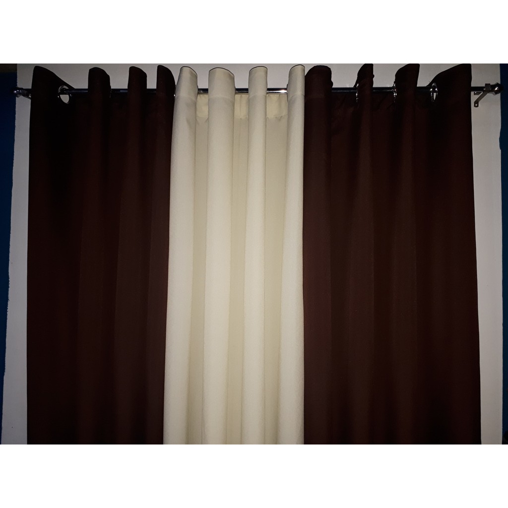 Plain Brown Cream Curtains Shopee Philippines