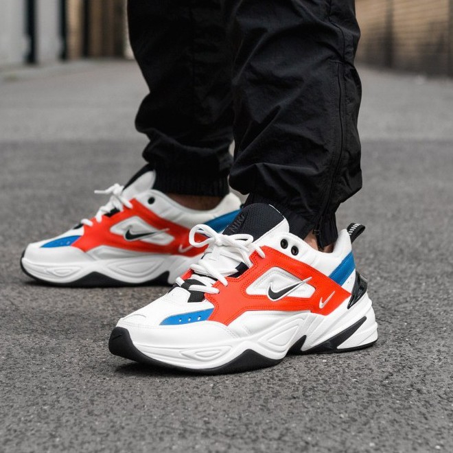 nike tekno m2k orange blue