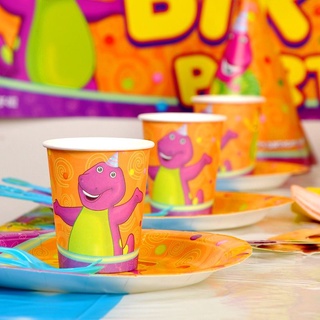 Barney Theme Happy Birthday Party Decorations Supplies Banderitas Paper ...