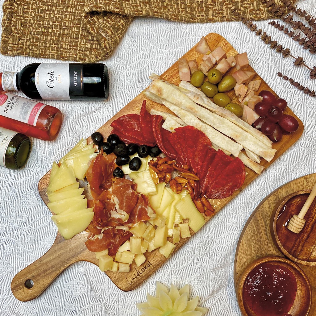 Luid Lokal Acacia Wooden Cheese and Charcuterie Board Shopee Philippines